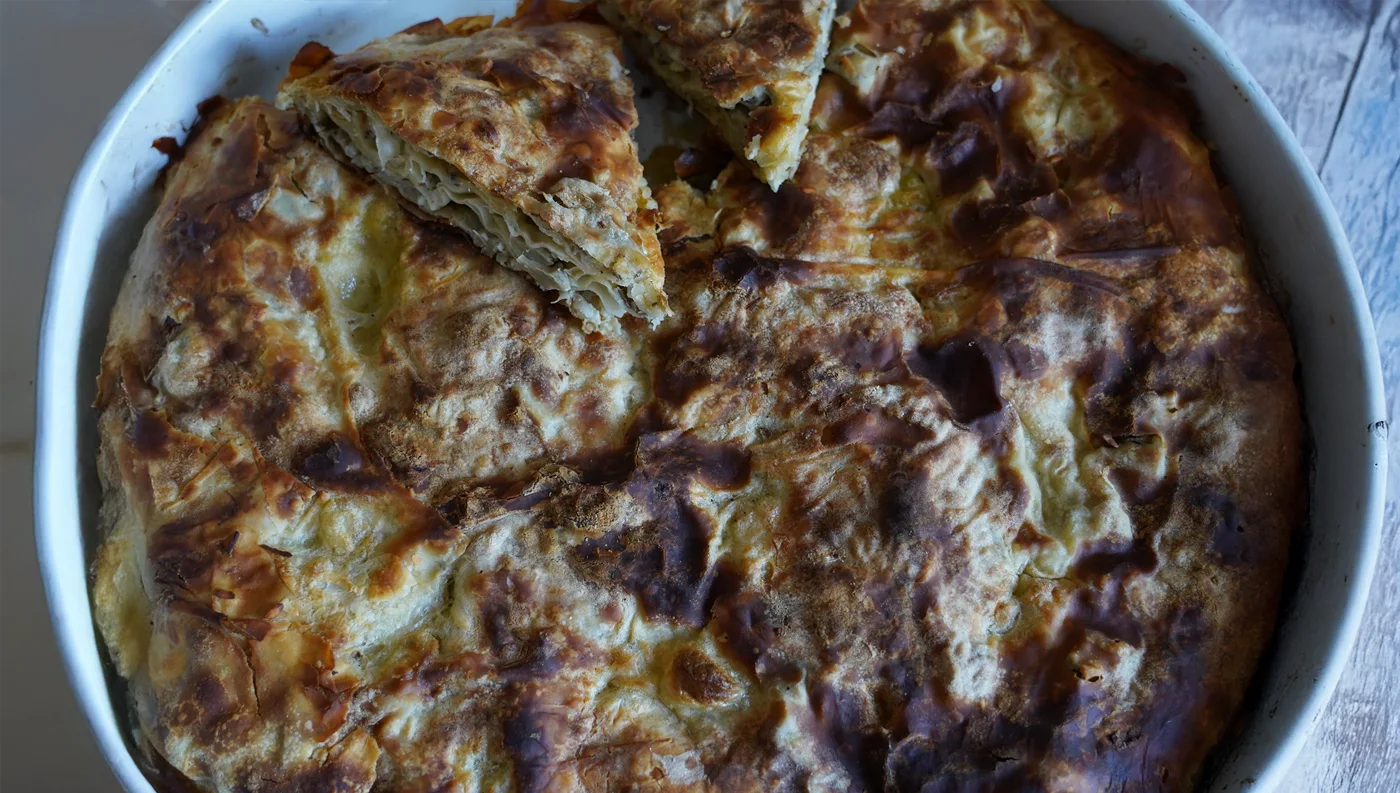 Παραδοσιακή μελιτζανόπιτα Θεσσαλίας συνταγή κυρία Βάια