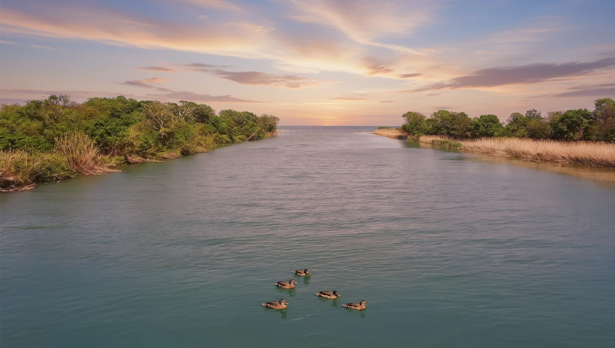 Το Δέλτα του Πηνειού ποταμού, σημείο όπου ο Πηνειός εκβάλλει στο Αιγαίο