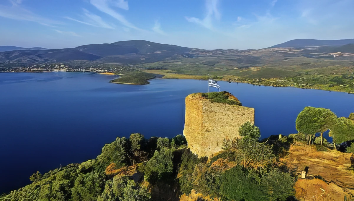 Μεσαιωνικό κάστρο ή πύργος στον Πτελεό, Δήμος Αλμυρού, με θέα στον κόλπο