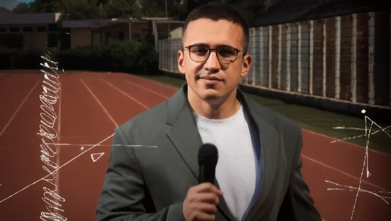 Ο γνωστός stand-up comedian Σπήλιος Φλώρος σε προωθητική φωτογραφία για την παράσταση Στο Τρέξιμο.