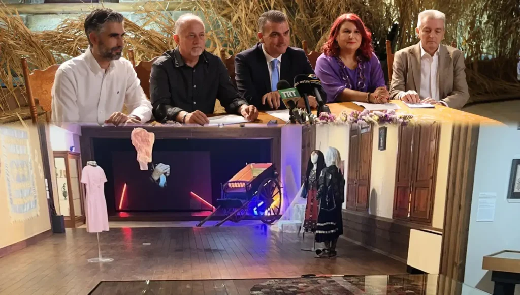 Στιγμιότυπο από τη συνέντευξη Τύπου για τις Ημέρες Λαογραφίας Λάρισα στο Λαογραφικό Ιστορικό Μουσείο.